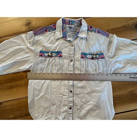 Vintage Country Nuovo Button Down Shirt. Tribal/Aztec/Western. Button. Medium - Picture 7 of 9